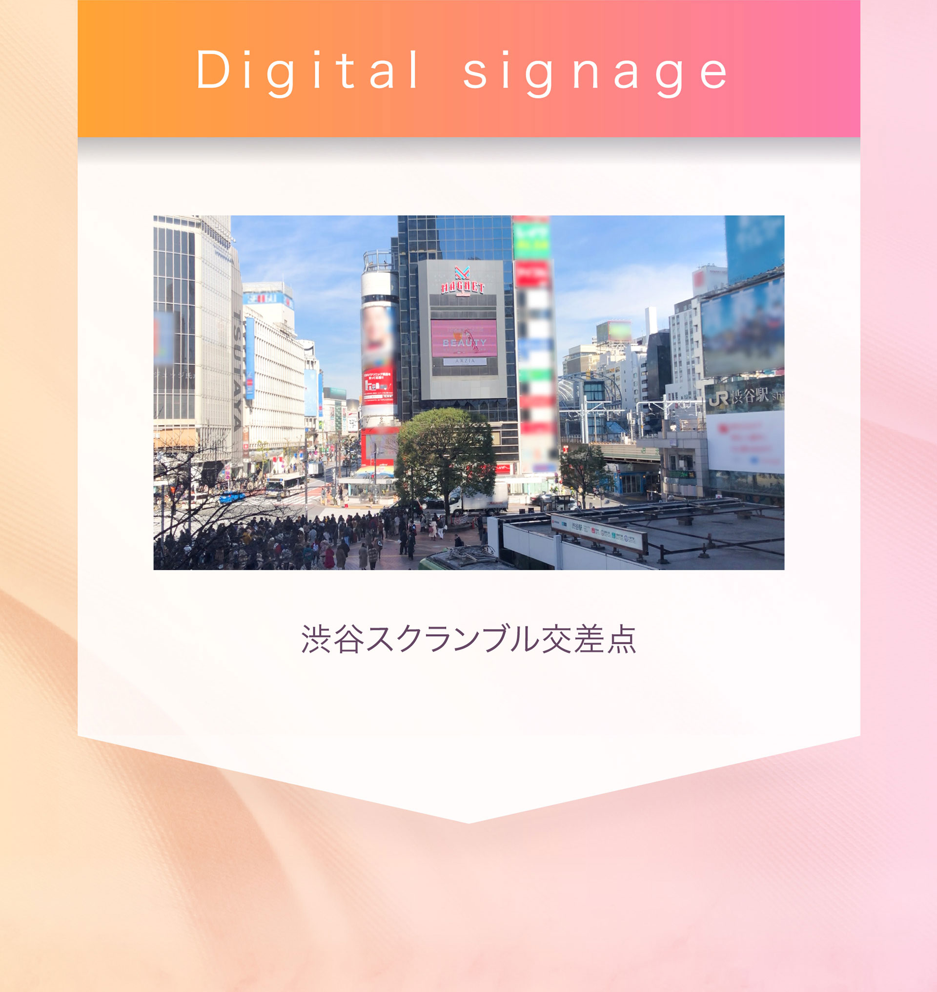Digital signage：渋谷スクランブル交差点