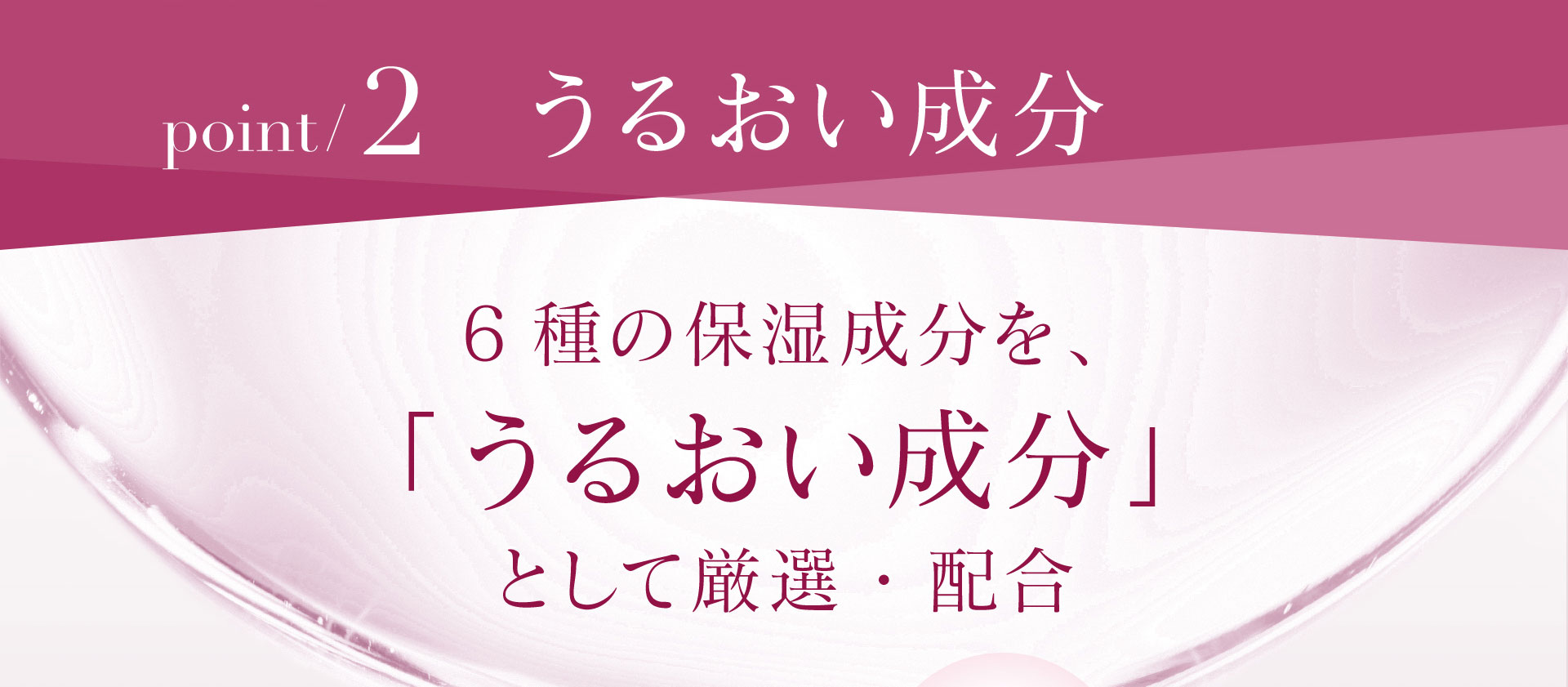 【POINT2】6種の保湿成分を、「うるおい成分」として厳選・配合