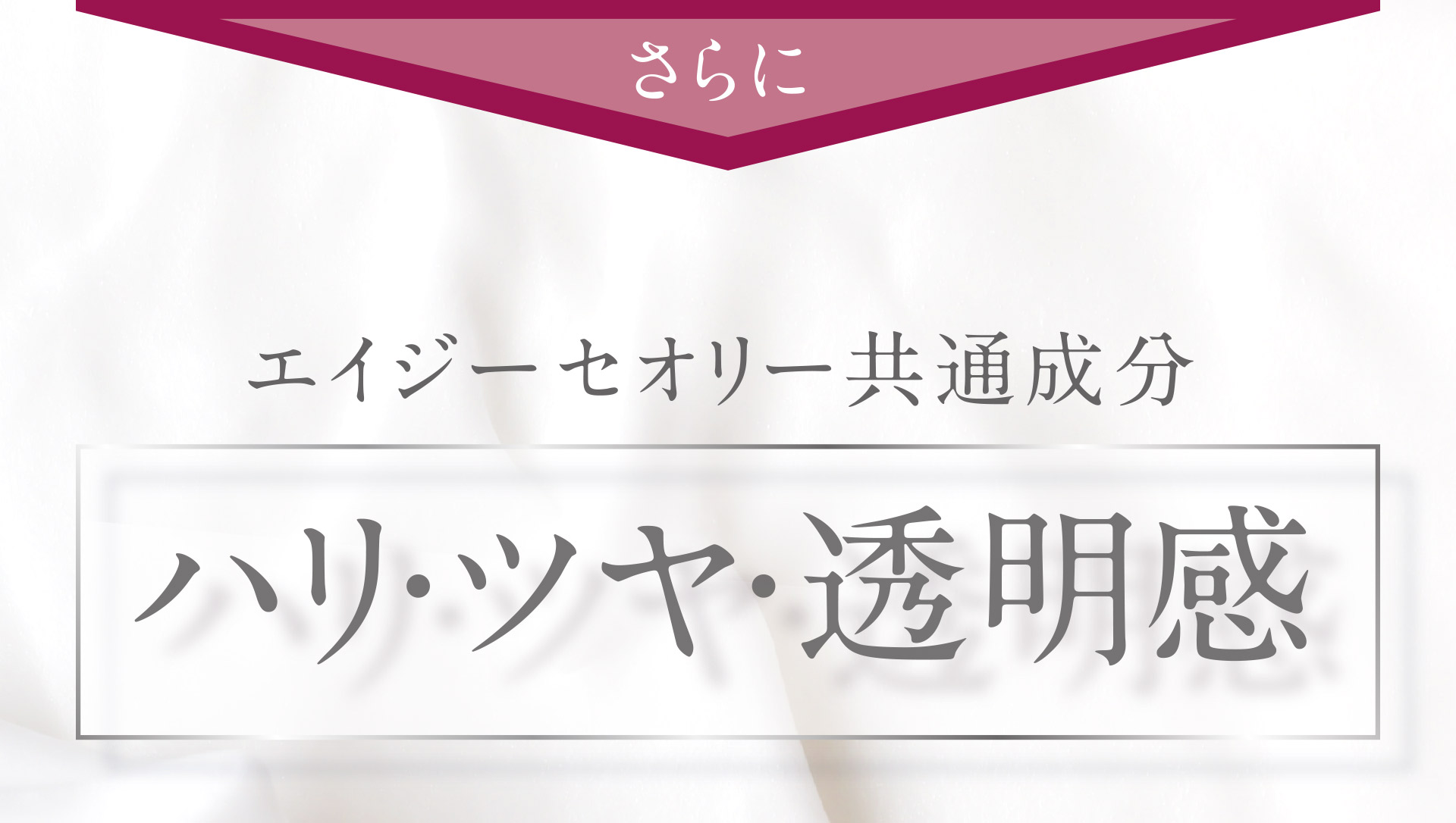 さらにエイジーセオリー共通成分「ハリ・ツヤ・透明感」