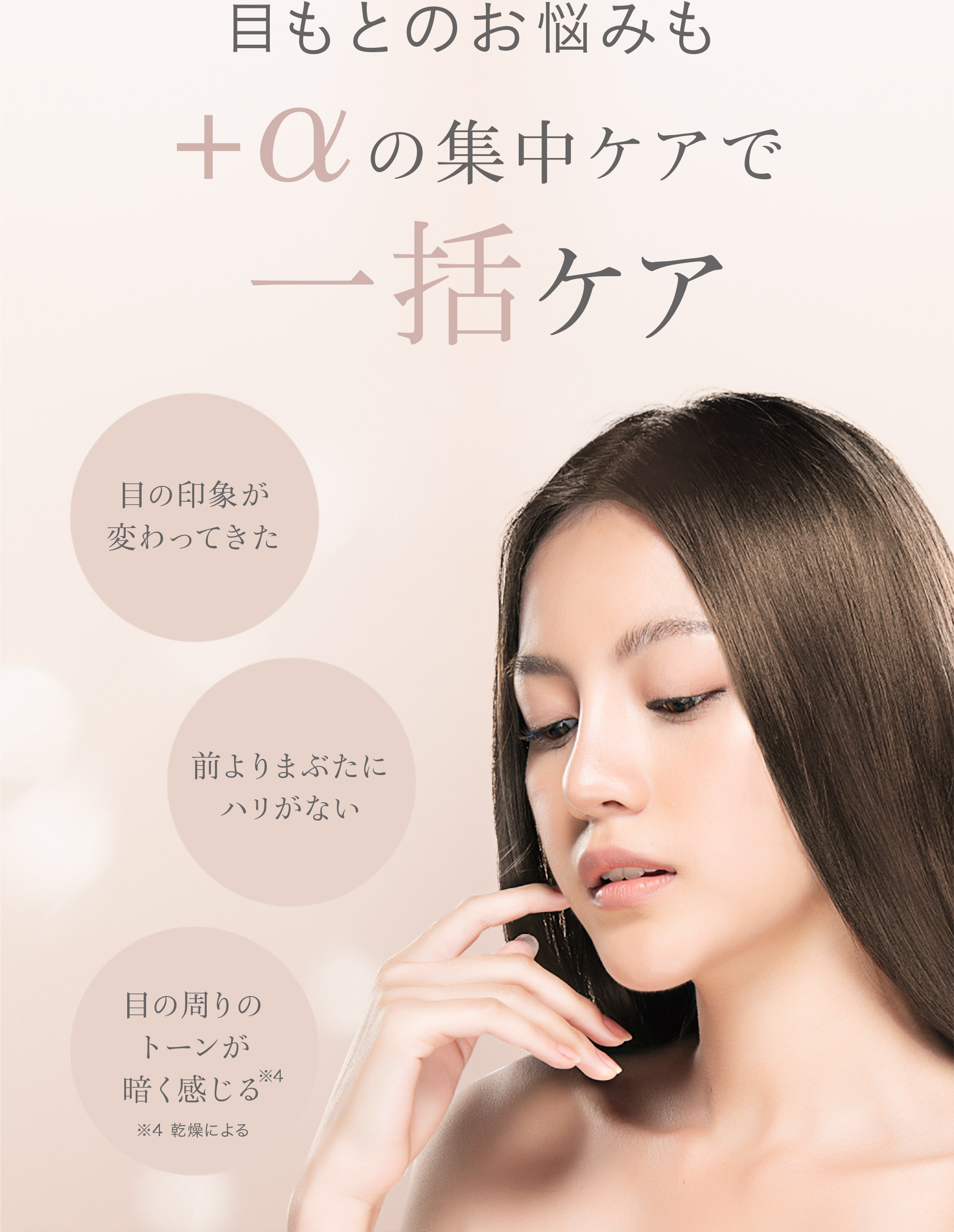 目もとのお悩みも+αの集中ケアで一括ケア