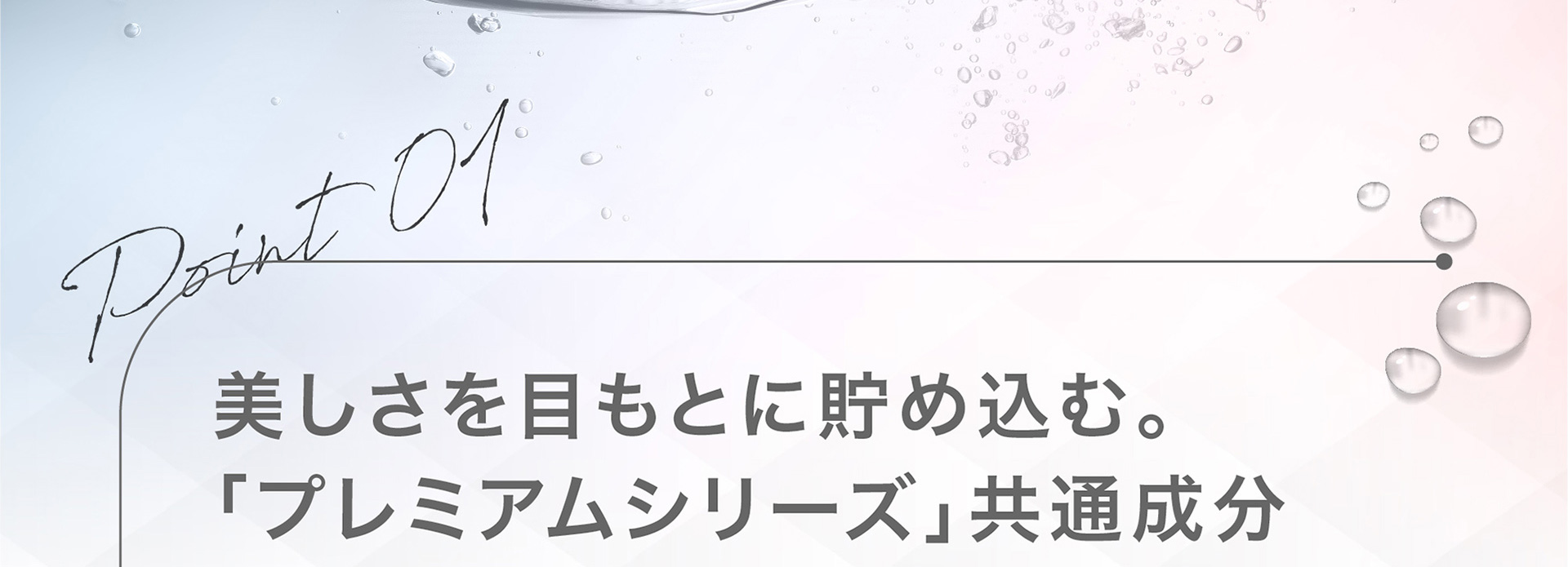 Point 01 美しさを目もとに貯め込む。「プレミアムシリーズ」共通成分