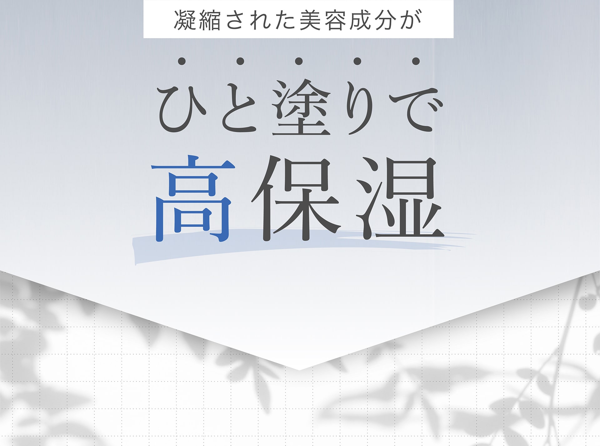 凝縮された美容成分がひと塗りで高保湿
