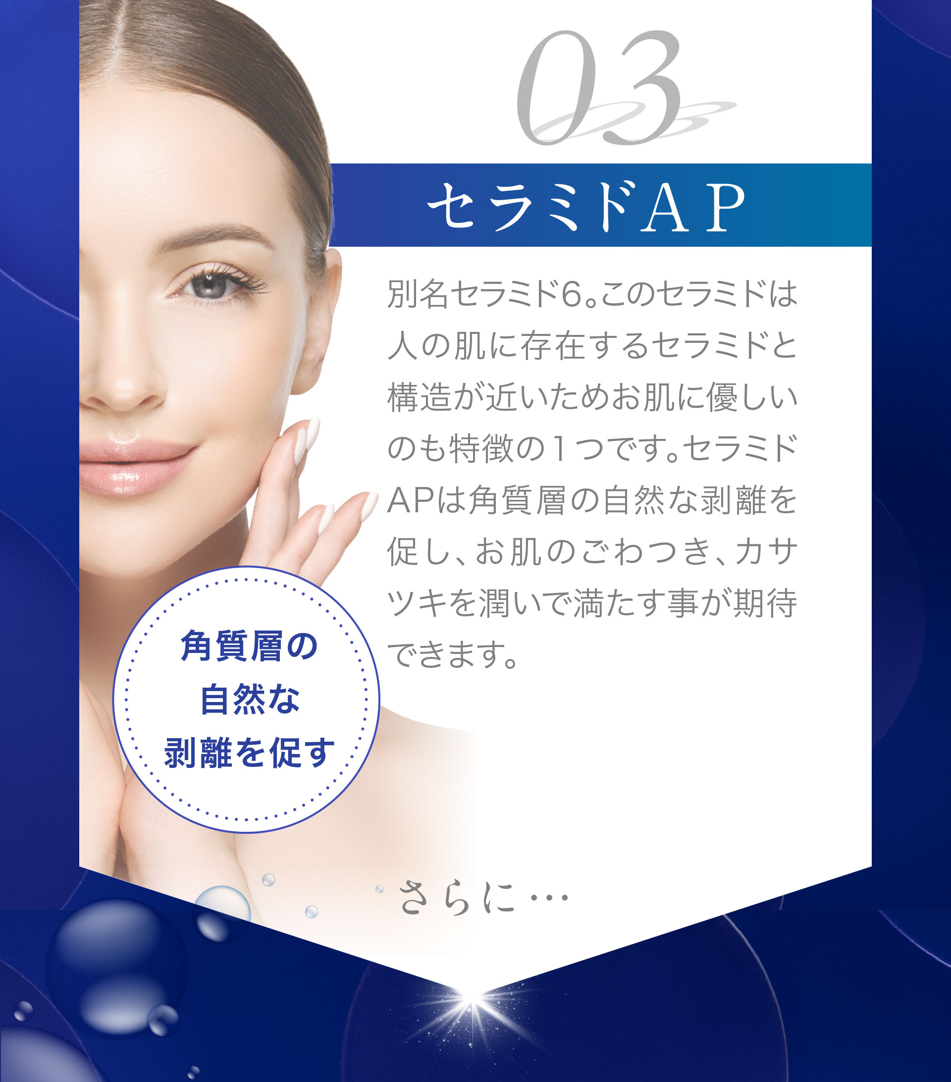 03＜セラミドAP＞角質層の自然な剥離を促す