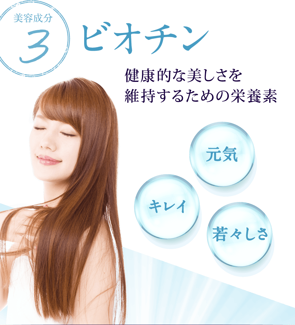 3ビオチン健康的な美しさを維持するための栄養素元気キレイ若々しさ