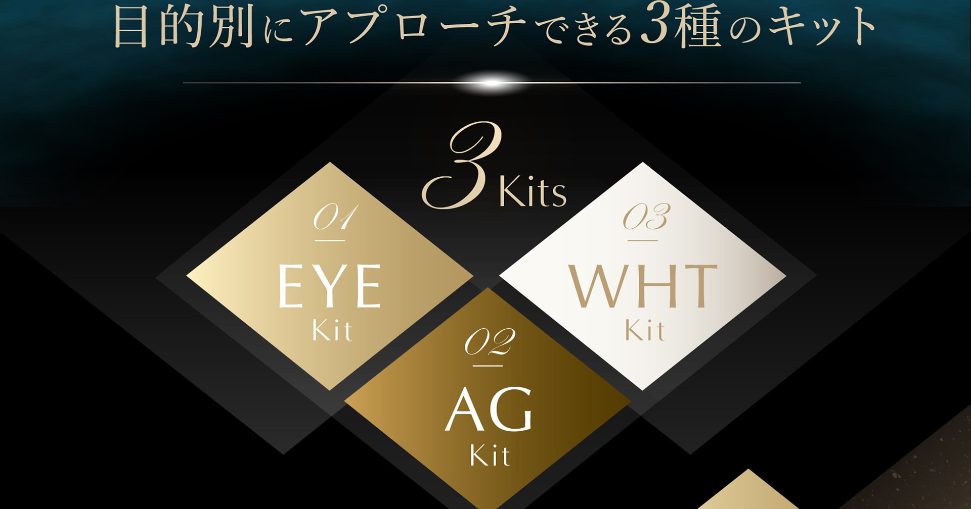目的別にアプローチできる3種のキット