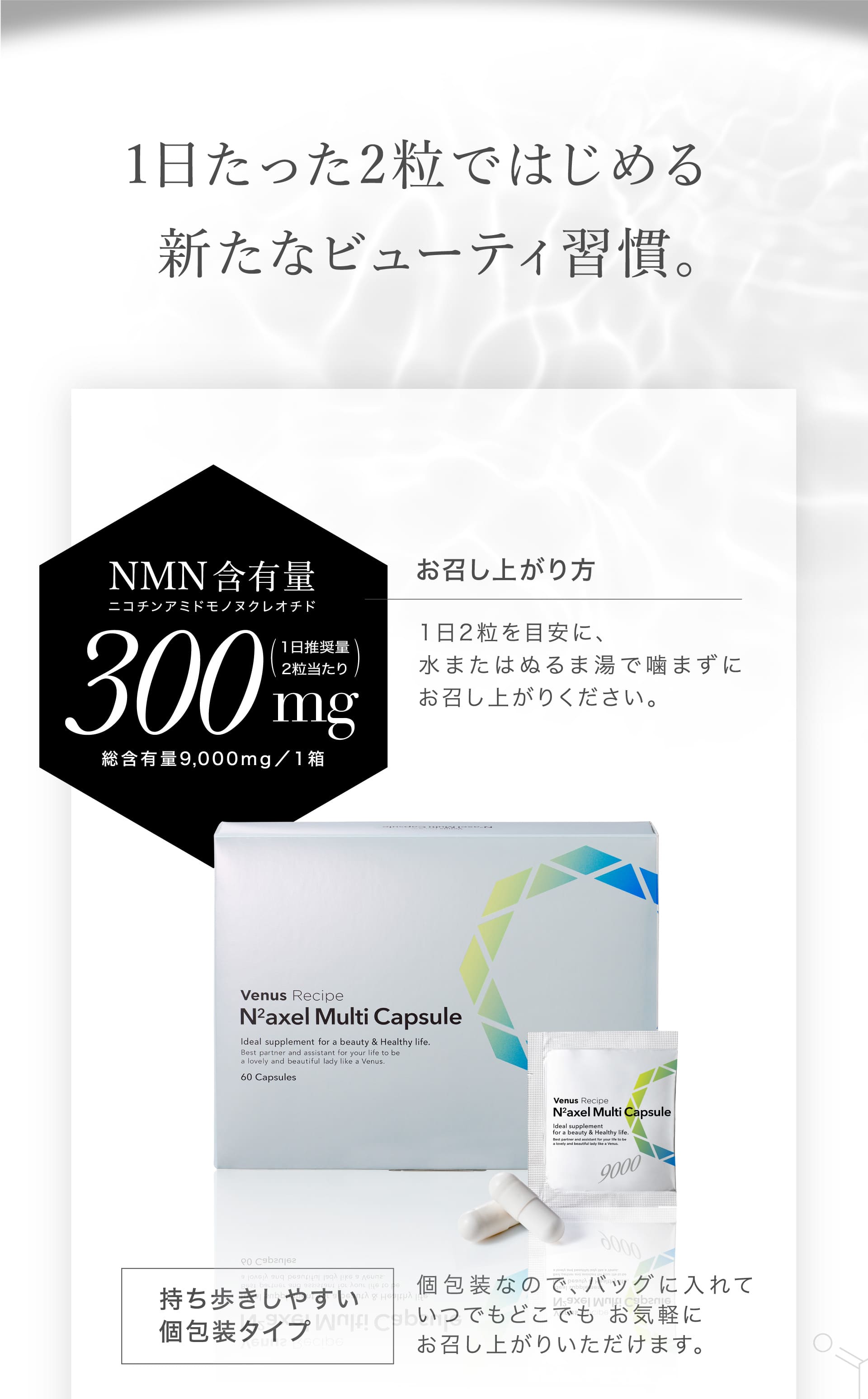 1日たった2粒ではじめる 新たなビューティ習慣。