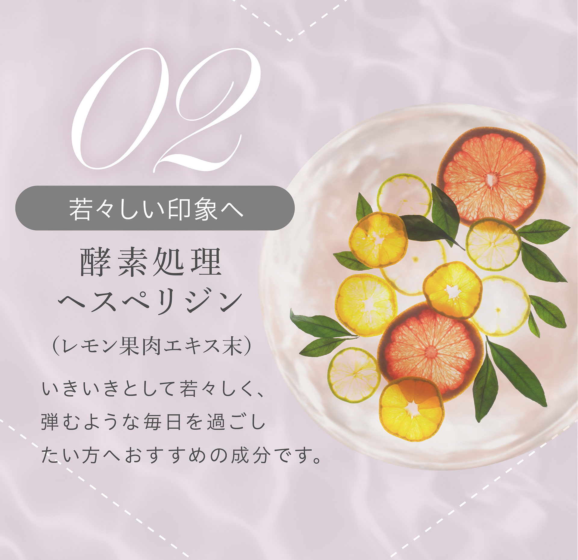 02 若々しい印象へ 酵素処理ヘスペリジン（レモン果肉エキス末）